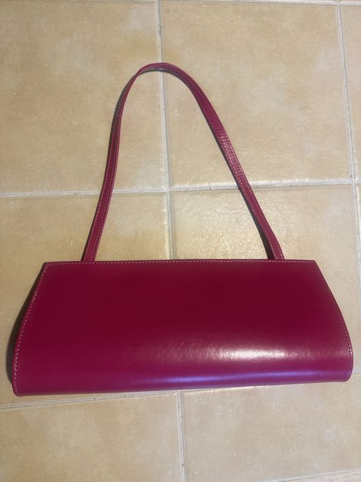 Geanta plic din piele, cyclam/magenta