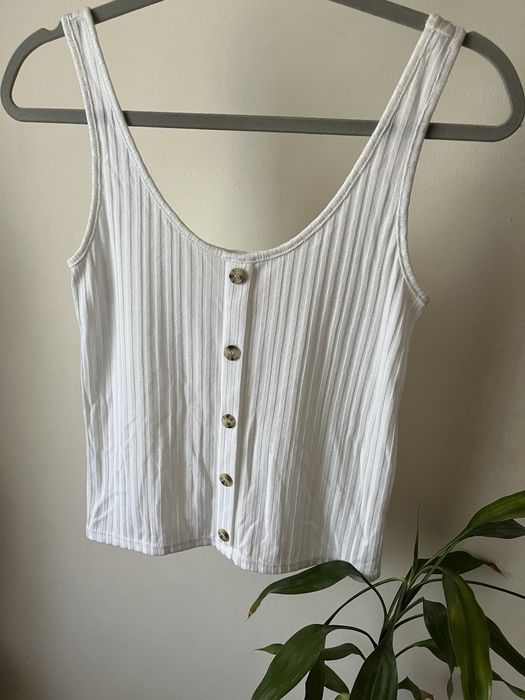 Top alb cu nasturi, H&M