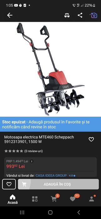 Motosapa Scheppach electrica noua