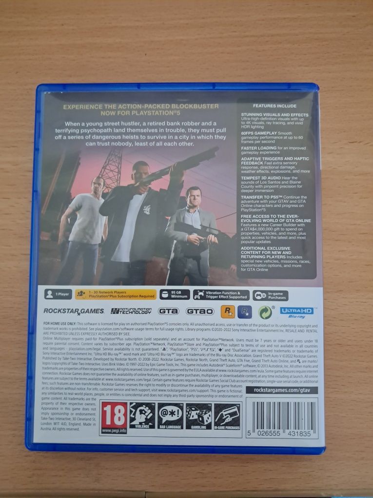 Продам диск GTA5 для PS5
