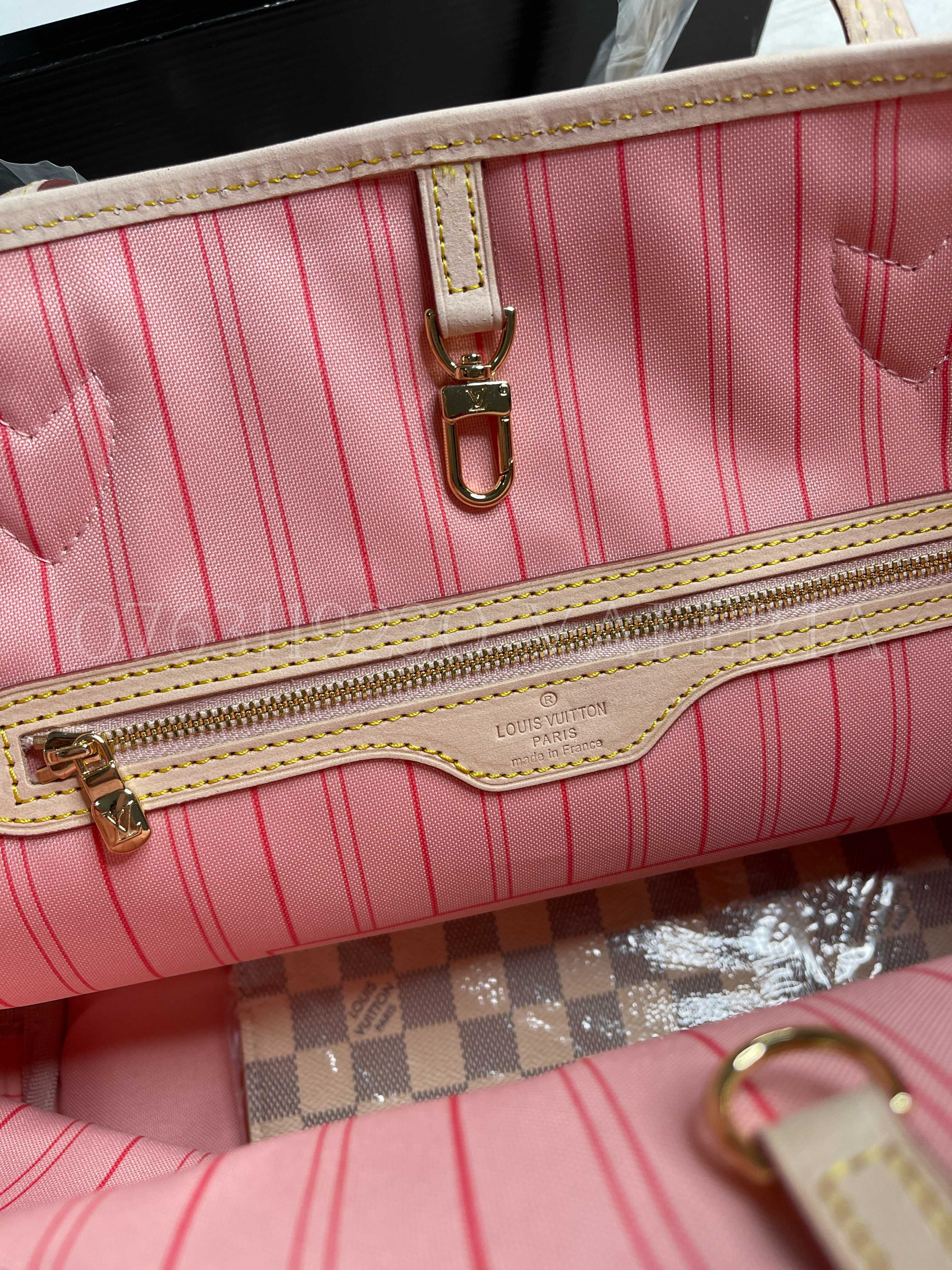 Geanta LV Neverfull Damier Azur Rose Ballerinne