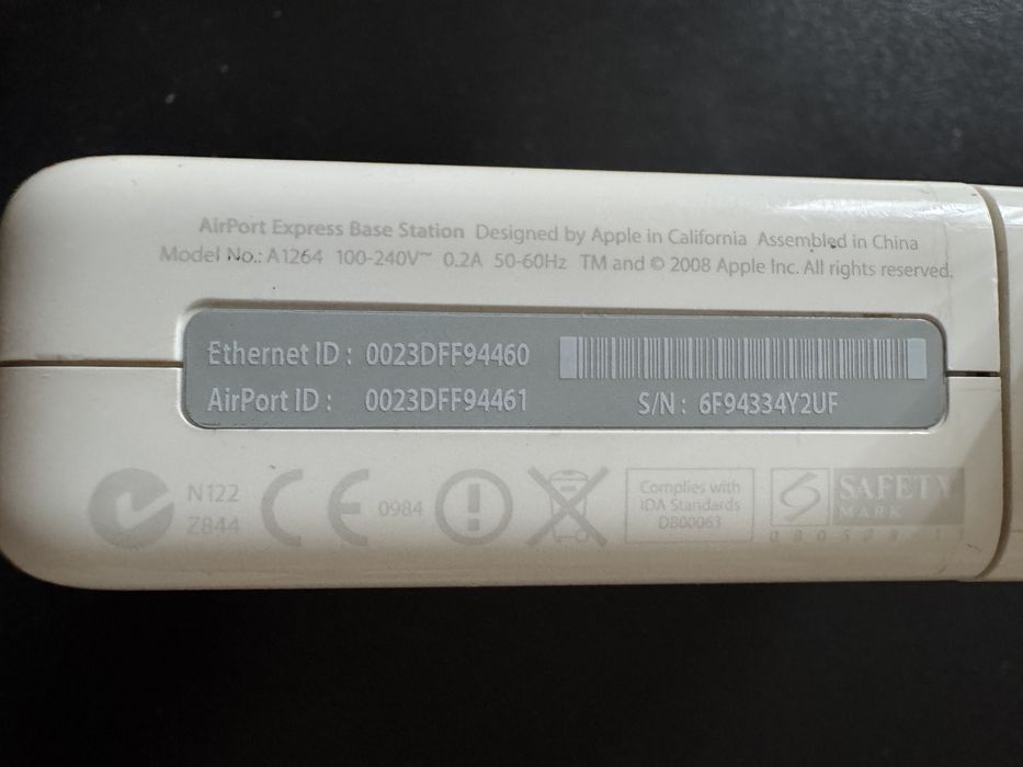 Apple AirPort Express Base Station Model No.: A1264