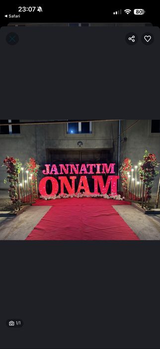 Jannatim Onam Davlatim Otam dekoratsiya