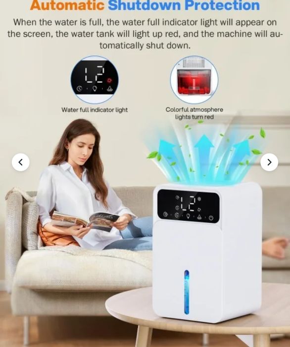 Мини влагоабсорбатор нов, тих с LCD дисплей и 12-часов таймер