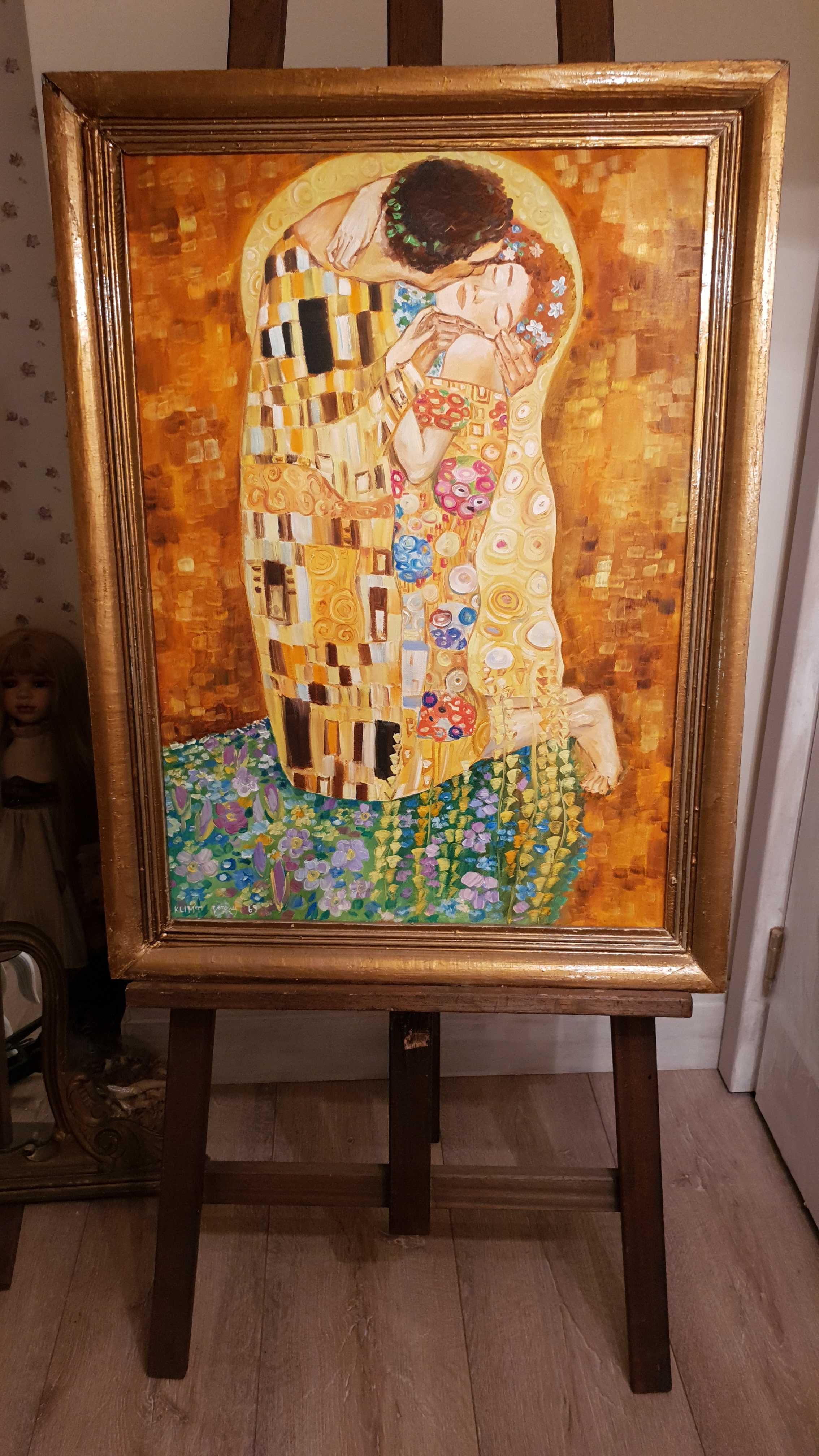 "Целувката" Густав Климт– Масло, Платно, Подпис, 80см/60см, 1969г
