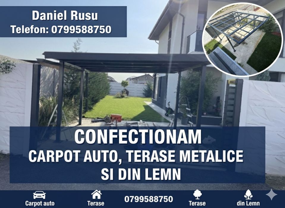 Carpot,terase,foisore,lemn-metal