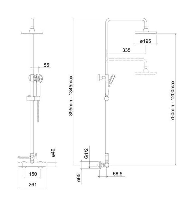 Trisen Harik 2 TSS109 кръгъл термо душ комплект НОВ
