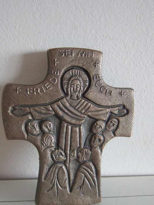 cadou rar Friende Sei Mit Euch Cruce bronz masiv "Pacea sa fie cu tine