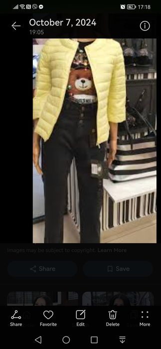 Ново модерно яке в жълто с ръкав 7/8