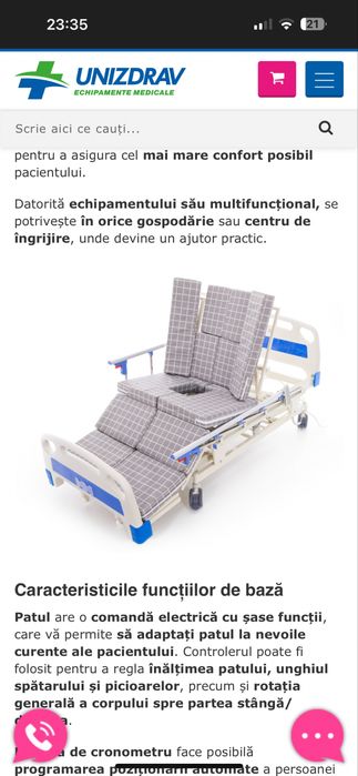 Vand  Pat electric rabatabil cu saltea Multibed