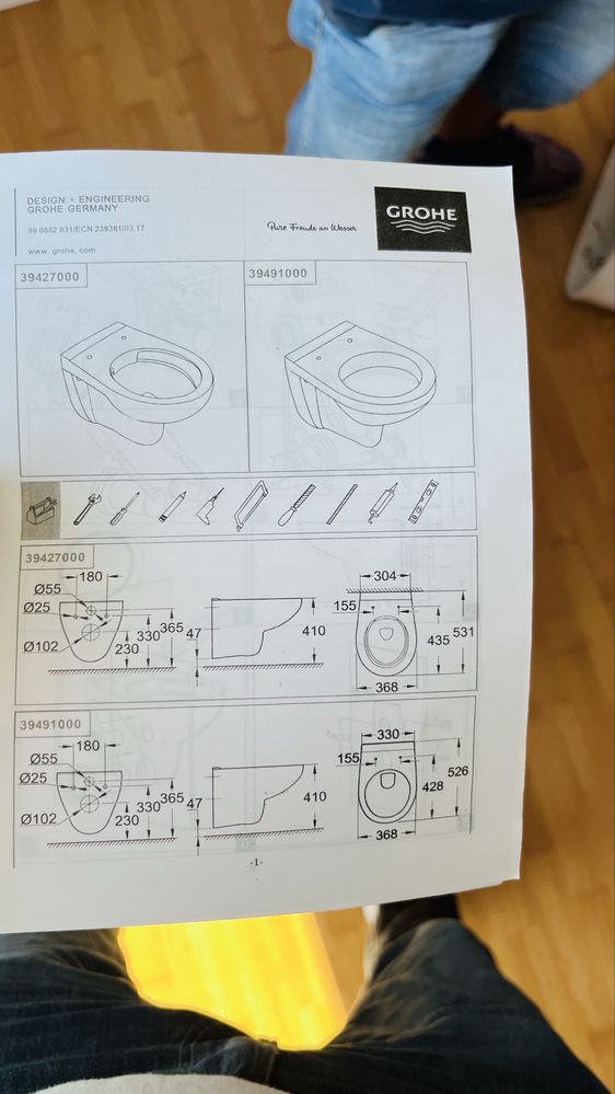 Vas WC Bau Ceramic Grohe suspendat