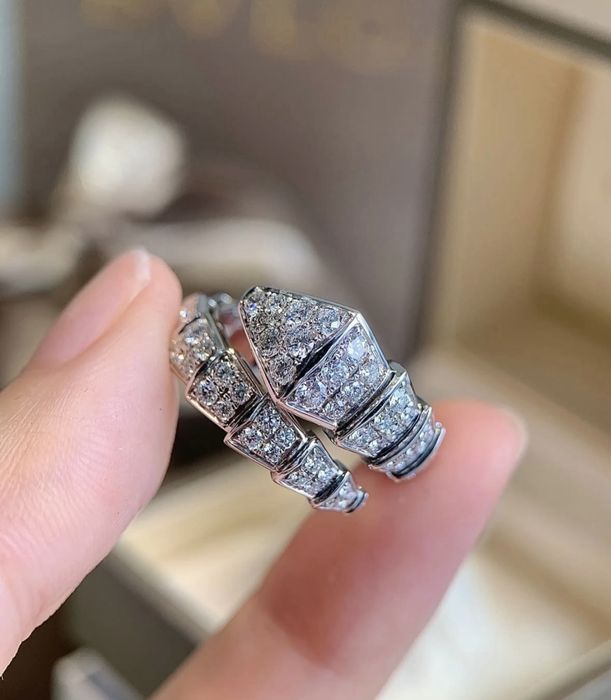 Серебряное кольцо Bvlgari 16,5-17-18 размер серебро 925 пробы