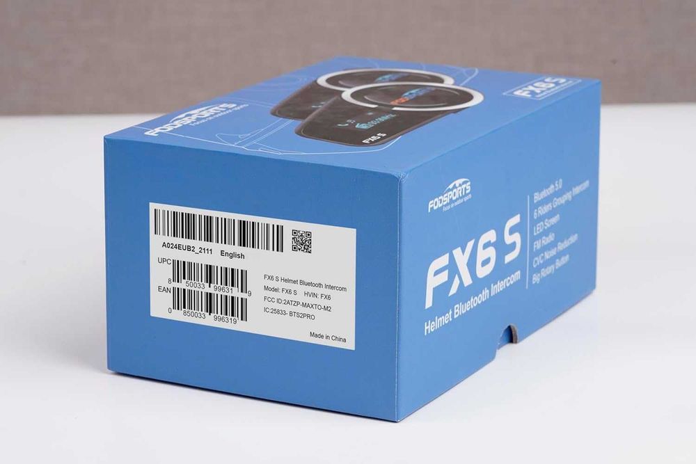 Fodsports FX6 Bluetooth интерком за мотоциклет до 6 човека 1000 м
