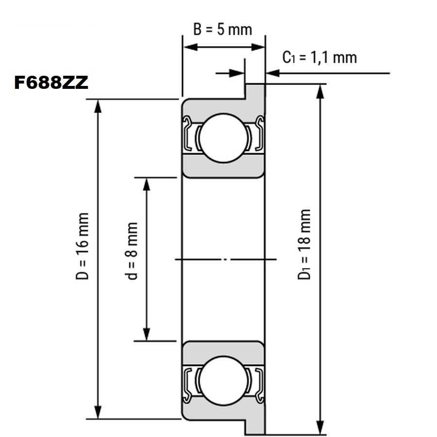 Миниатюрен сачмен лагер 625ZZ, MR105, F608ZZ, F688ZZ, F695Z U604ZZ 3D