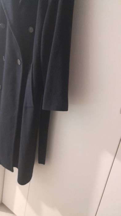 Palton lung damă,Lână & Cashmere Bleumarin