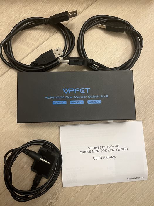 Switch KVM input pentru 2 PC cu 2 sloturi HDMI + USB 3.0 si output 2