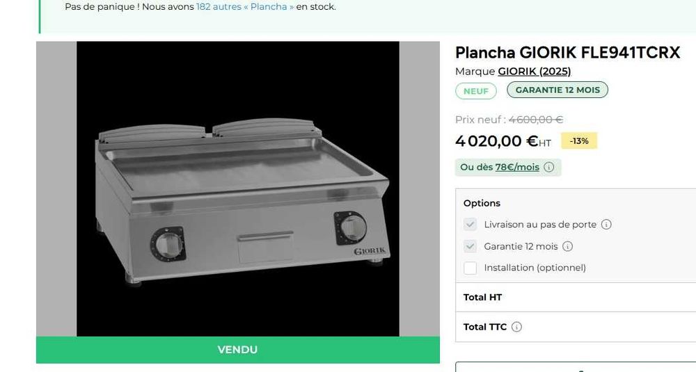 Gratar electric neted Giorik Italia -premium-linia 900-18KW-20%dinpret