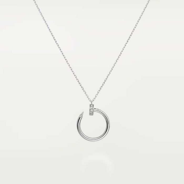CARTIER Nail Juste un Clou Silver Diamonds Pendant Дамско Колие Пирон