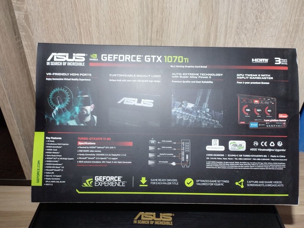 Видеокарта Asus GEFORCE GTX 1070Ti Turbo 8GB