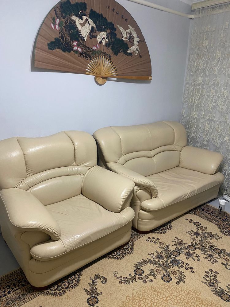 Диван кожанный, кресло и софа
