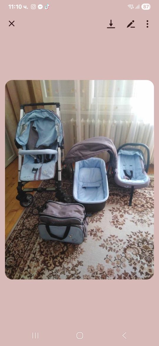 Продавам 3 в 1 детска количкаот 0 до 3 г.