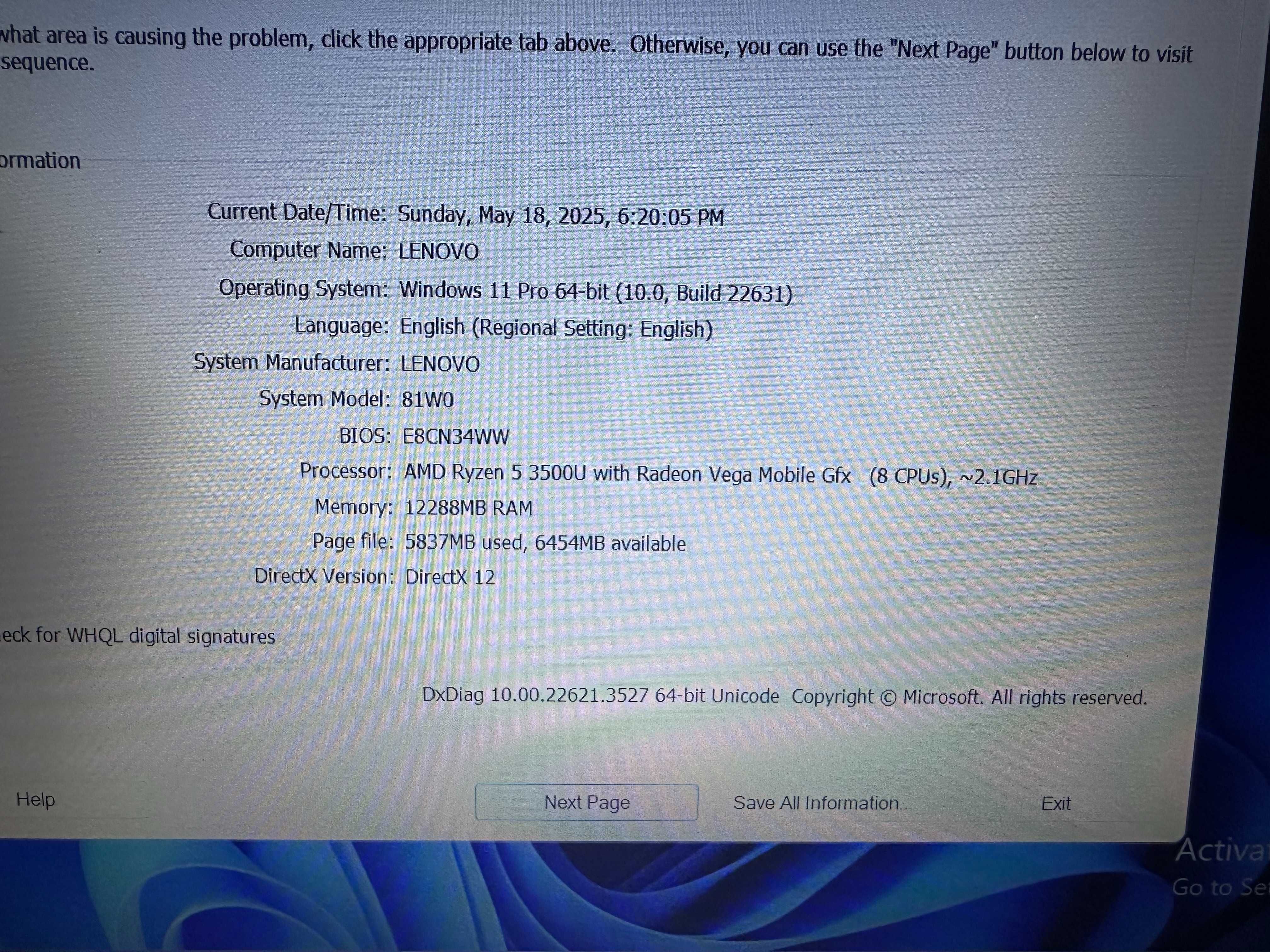 Laptop  Lenovo IdeaPad Ryzen 5 500gb ssd
