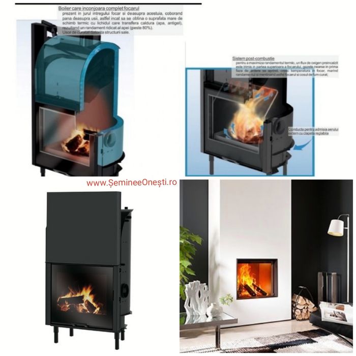 Termosemineu pt 120 mp / Focar semineu tip  centrala