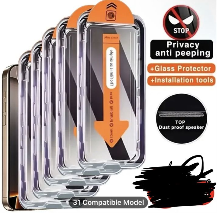  Folie de sticla / 15 Pro Max / Privacy Glass / Easy Install