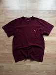 Tee T-shirt tricou cotton Carhartt burgundy side logo embroidery rare
