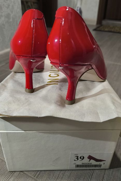 Дамски червени обувки естествена кожа