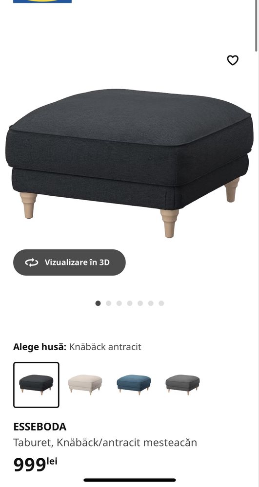 Taburet Ikea ESSEBODA antracit
