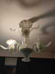 Lustra candelabru 3 brate sticla sablata