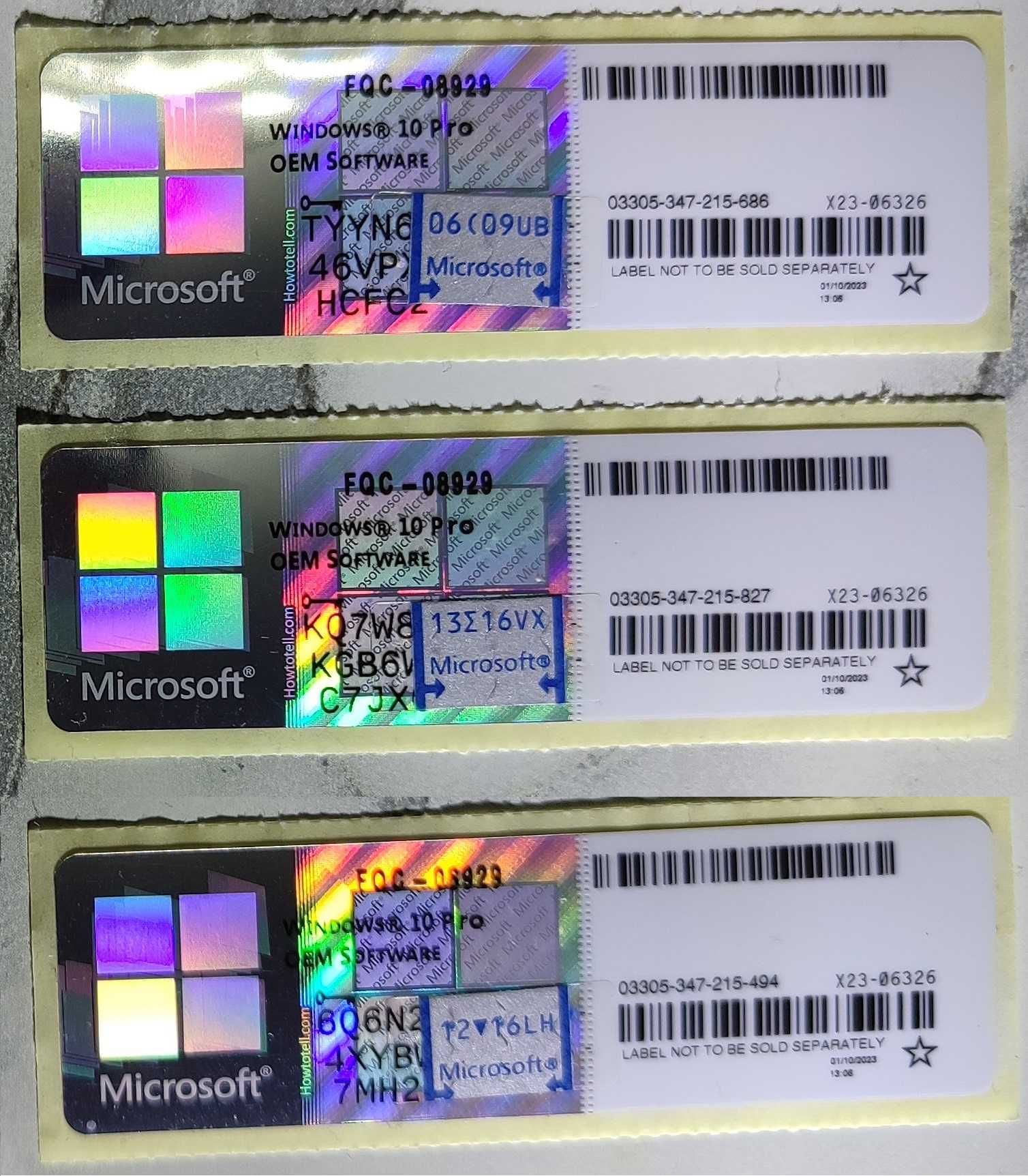 Windows 10 и 11 pro Наклейка ключ стикер Бессрочная лицензия ОЕМ оптом