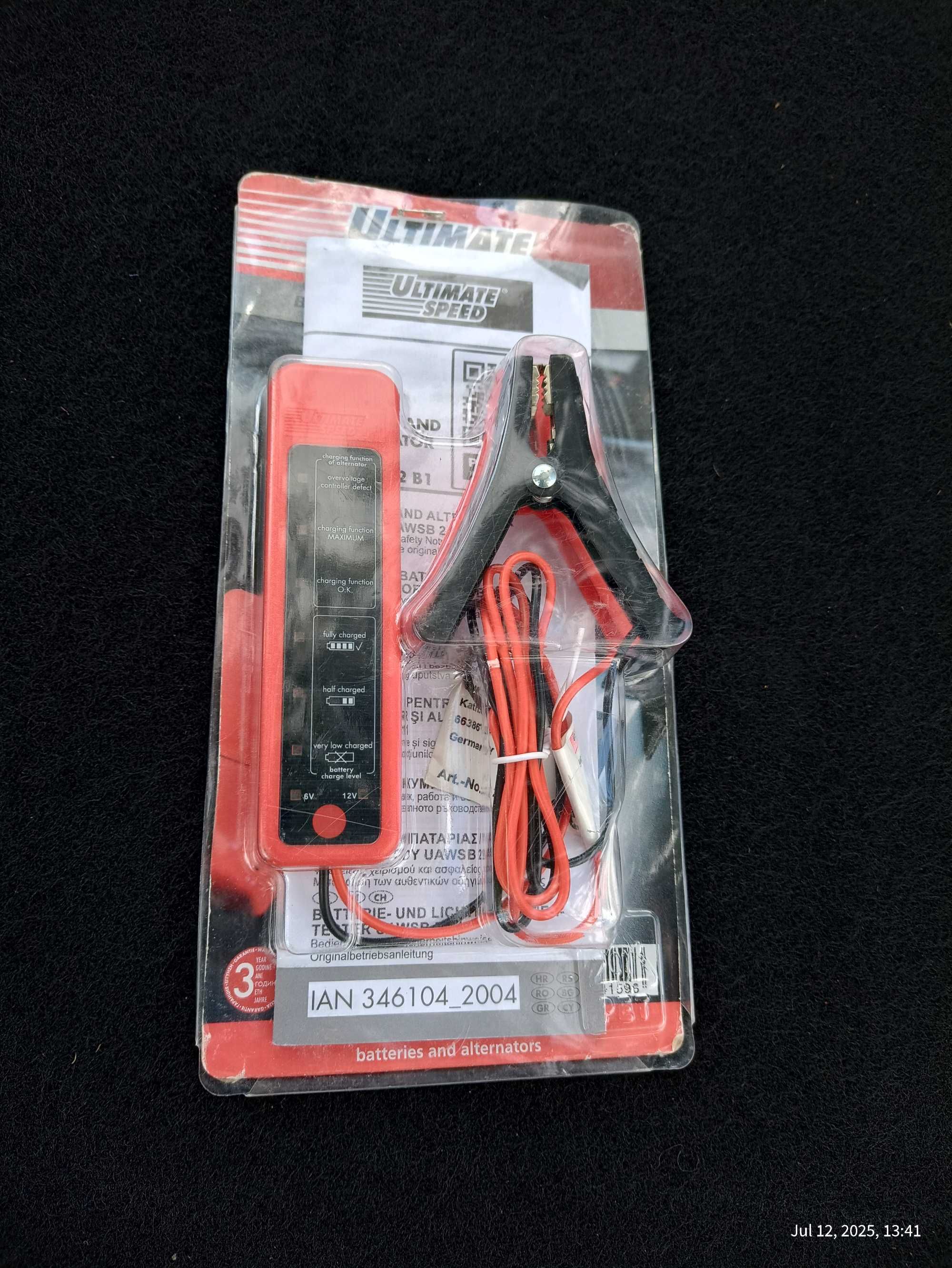 Vand dispozitiv pentru verificare incarcare baterie si alternator