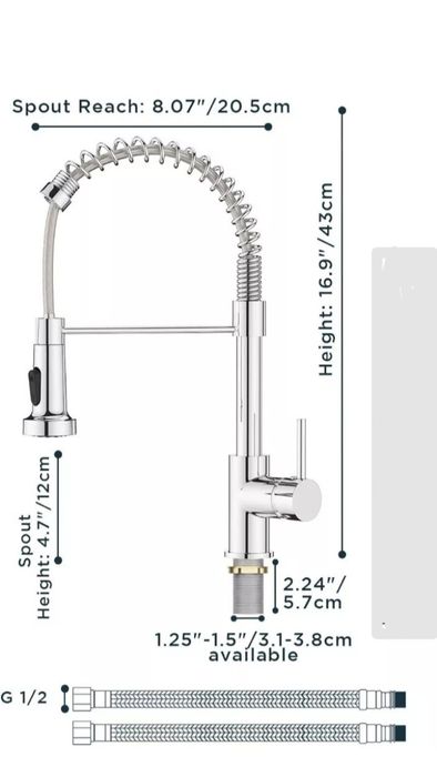 Черен и Сребрист смесител за кухня