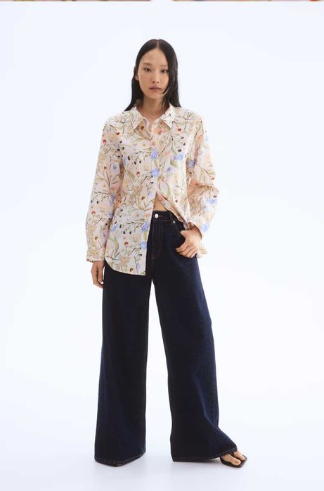 Новая рубашка хлопок /лен H&M, размер XXL (58/62)