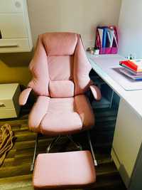 Scaun de birou roz din piele ecologică