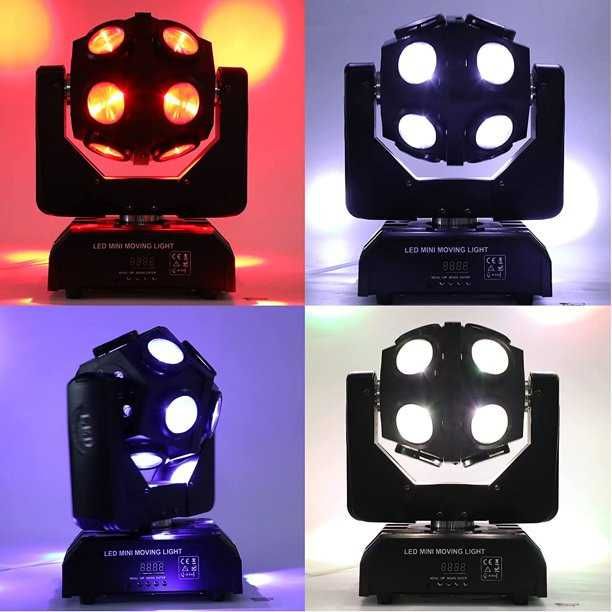 Jocuri lumini scena DJ, Moving Head RGBW, Wash Spot Beam Gobo Strobo