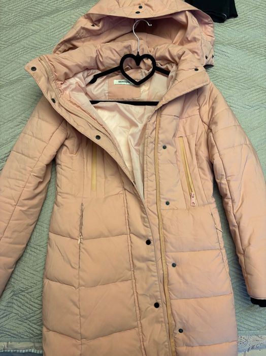 Дамско топло палто в розово