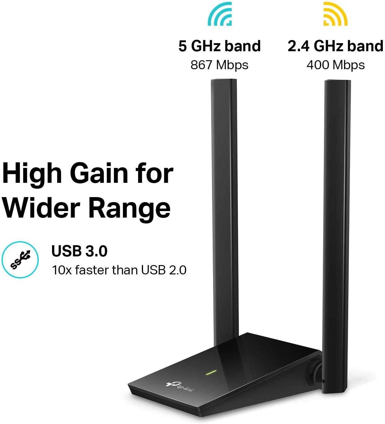 TP-LINK Archer T4U Plus AC1300 высокого усиления с двумя антеннами