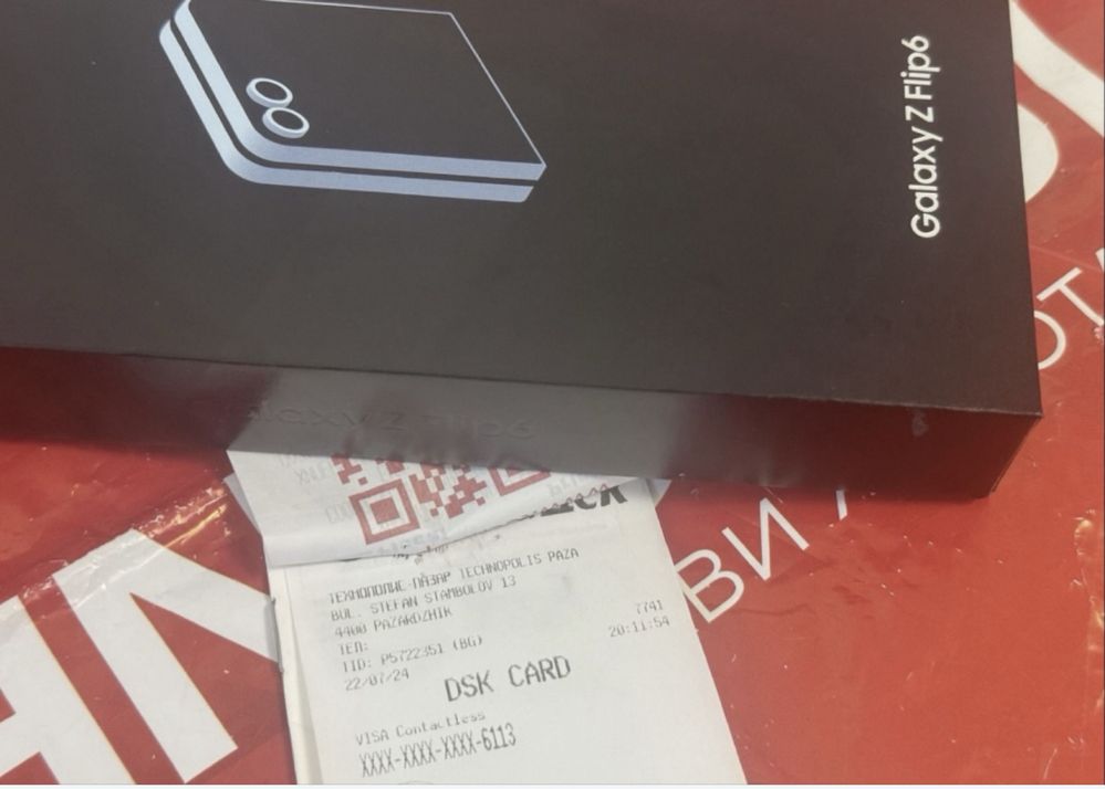 КАТО НОВ 512GB Samsung Z Flip 6 Гаранция Technopolis 2026 г. Blue