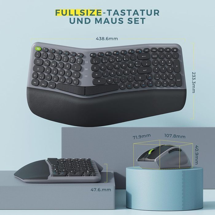 Combo tastatura si mouse ergonomic wireless, 2.4G,QWERTZ, Negociabil