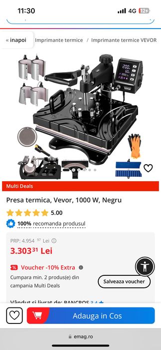 Vând presă termică si cutter plotter silhouette cameo 4
