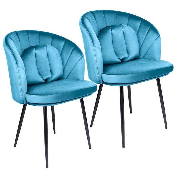 RESIGILAT Set 2 Scaune tip Fotoliu Dining/Bucatarie Dr.Home - Albastru