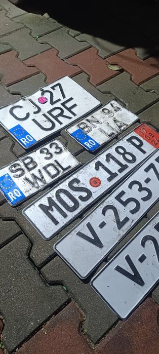 Lot plăcute auto vechi, numere auto colectie