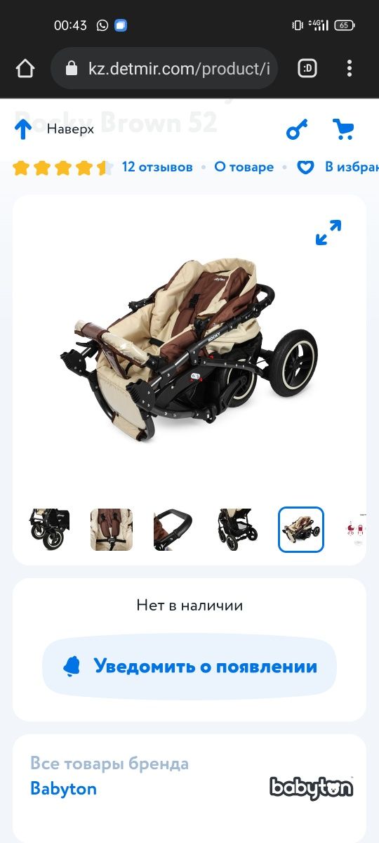 Коляска Babyton Rocky  Brown