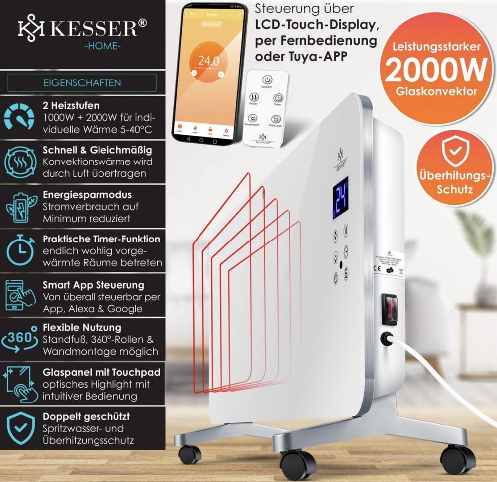 KESSER® Електрически стъклен нагревател