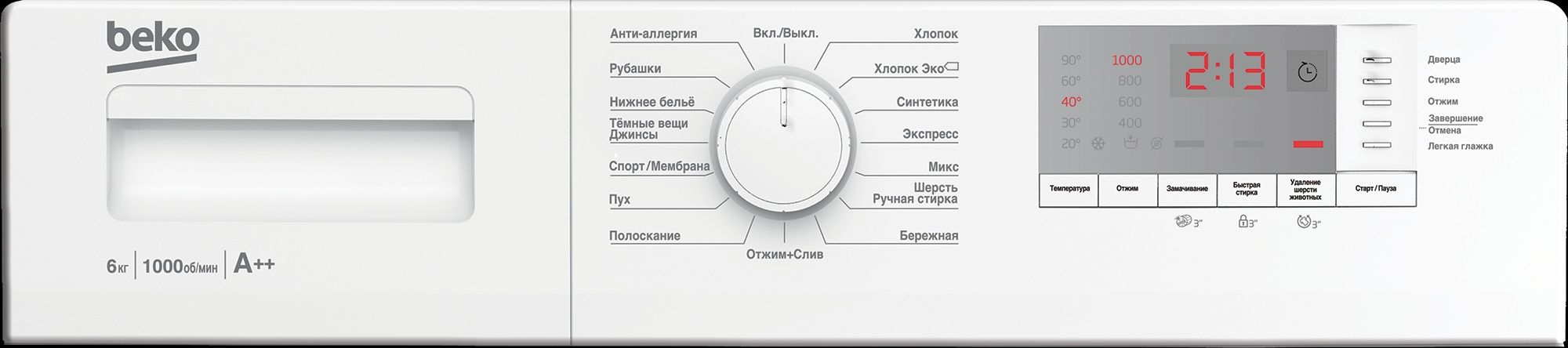 Стиральная машина Beko WRE6512BWW 6 Кг