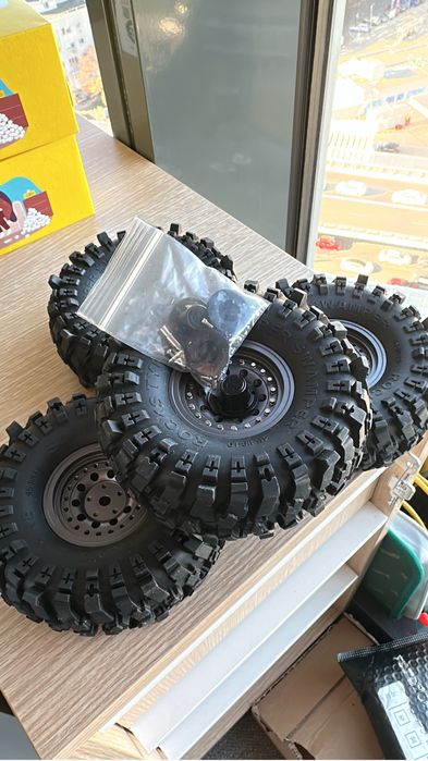 Set 4x Milky Soft rubber 1.9 wheel tires 118*45 mm car 1:10