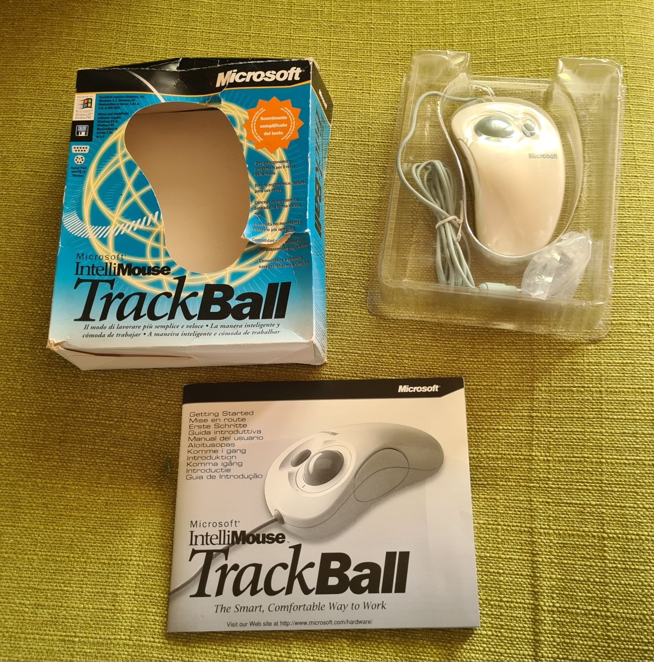 Mouse IntelliMouse TrackBall Microsoft Serial Ps2 Track Ball Vintage